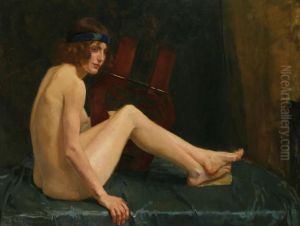 Sitting Nakedfemale With Lyre