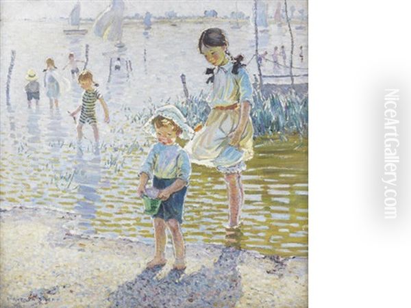 Children Paddling At Bosham - view 1