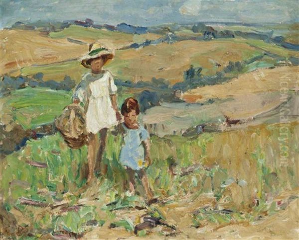 Children On A Sunny Hillside - view 1