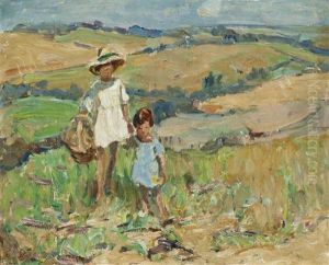 Children On A Sunny Hillside by Dorothea Sharp