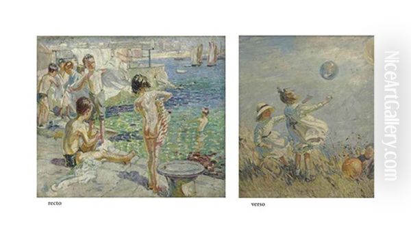 Children Sea Bathing (recto) (+ Bubbles (verso); 2 Works) - view 1