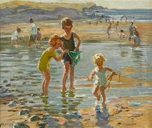 At The Seaside (+ Sketch, Verso) by Dorothea Sharp
