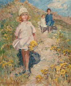 Untitled - Children On The Bluffs by Dorothea Sharp
