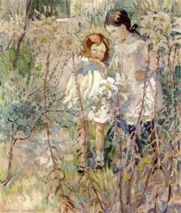 Children In A Sunlit Garden by Dorothea Sharp