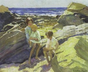 Children On A Rocky Shore by Dorothea Sharp