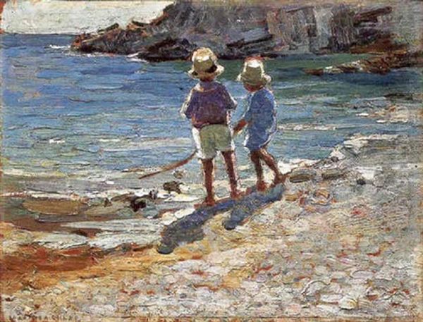 Children On Beach, Cassis - view 1