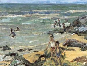 Children Playing By The Sea by Dorothea Sharp