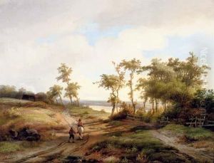 Figures In A Summer Landscape by Anton Braakman