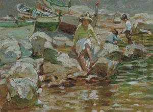 Children Paddling, St. Ives by Dorothea Sharp