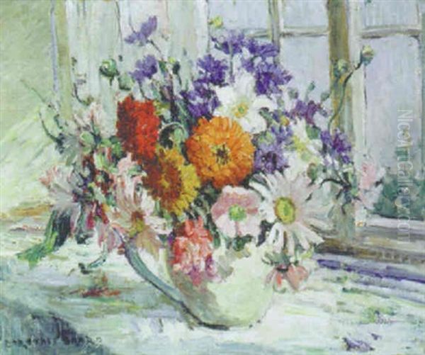 Still Life Of Flowers On A Window Sill - view 1