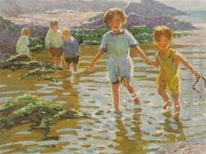 Children Playing In A Rockpool Children Playing In A Rockpool