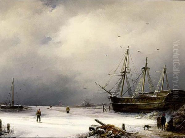 A Three-master In A Winter Landscape - view 1
