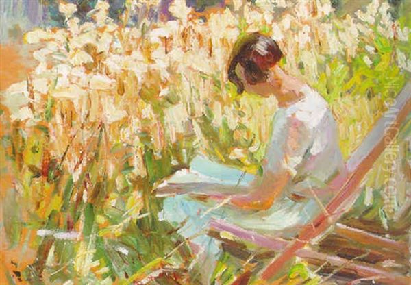 Reading Among The Flowers - view 1