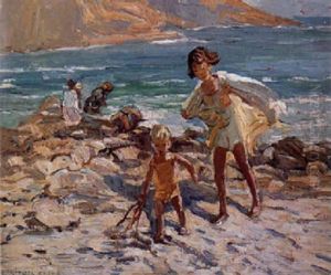A Breezy Day By The Sea, On The Devon Coast by Dorothea Sharp