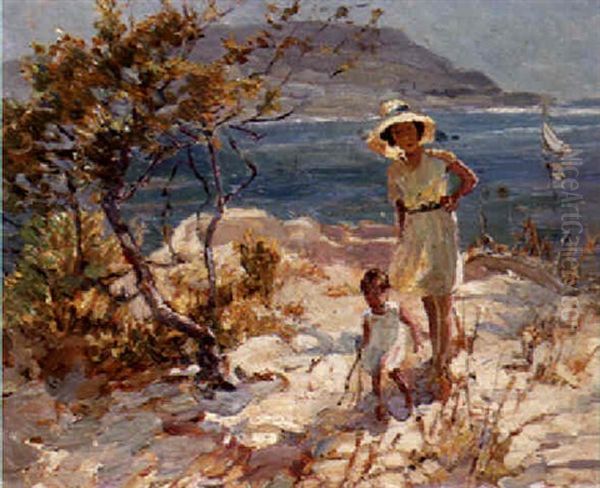 Mother And Child By The Sea - view 1