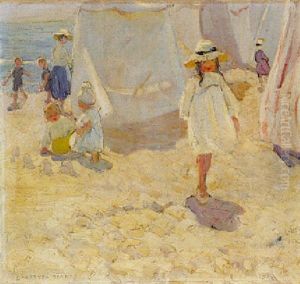 Children At The Beach by Dorothea Sharp
