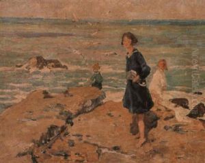 Girls On A Seashore, Cornwall by Dorothea Sharp