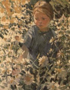 Girl Amongst Michelmas Daisies
