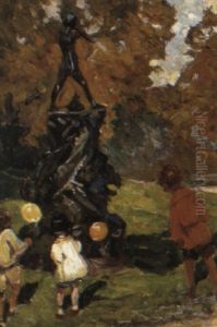 Children By The Peter Pan Monument, Kensington Gardens