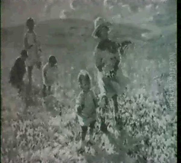 Children Gathering Flowers - view 1