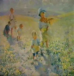 Children Gathering Flowers by Dorothea Sharp