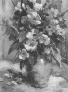 Summer Flowers In A Brown Vase On A Table Summer Flowers In A Brown Vase On A Table