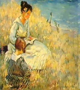 Reading By The Beach by Dorothea Sharp