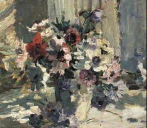 Still Life With Flowers On A Window Ledge by Dorothea Sharp