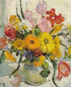 Vase Of Summer Flowers by Dorothea Sharp
