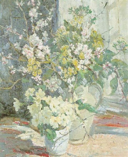 Primroses And Apple Blossom - view 1