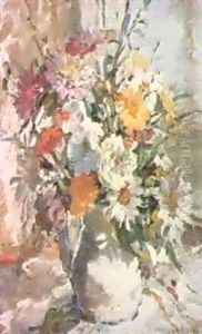 Summer Flowers In A White Jug by Dorothea Sharp