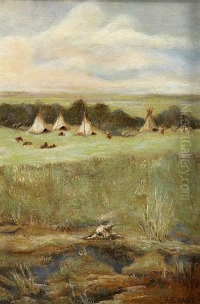 Distant Indian Encampment - view 1