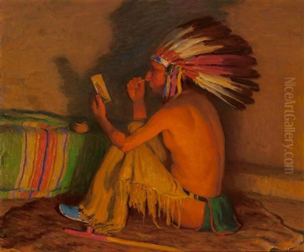 Painting His Face For The Dance - view 1