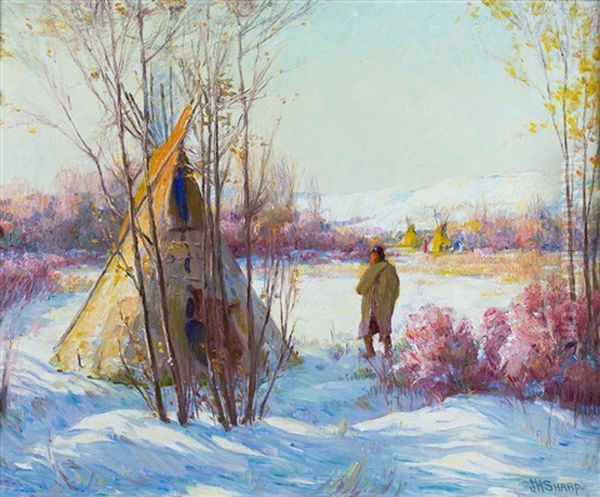 October Morning - Crow Tepees, Montana - view 1