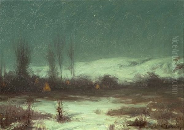 Indian Encampment In Winter - view 1