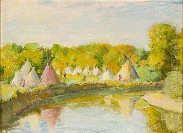 Crow Camp On The Little Bighorn, Crow Agency, Montana - view 1