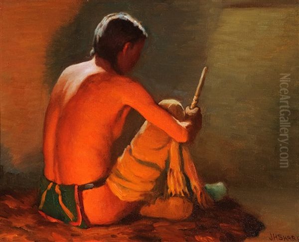 Indian Portrait By Moonlight & Firelight - view 1