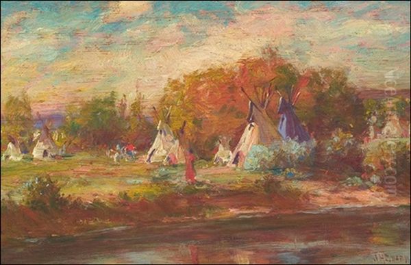 Crow Camp On The Little Big Horn - view 1