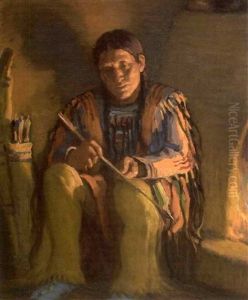 The Arrow Maker, Taos by Joseph Henry Sharp