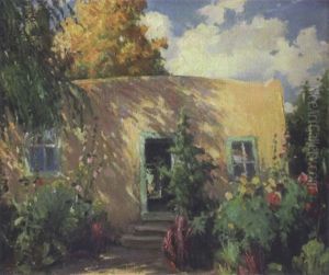 A Taos Backyard by Joseph Henry Sharp