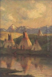 The Waterhole, Blackfoot Country by Joseph Henry Sharp