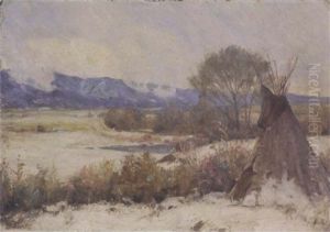 Landscape With A Teepee by Joseph Henry Sharp