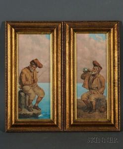 Lot Of Two Portraits: The Fisherman by Michele Bracci