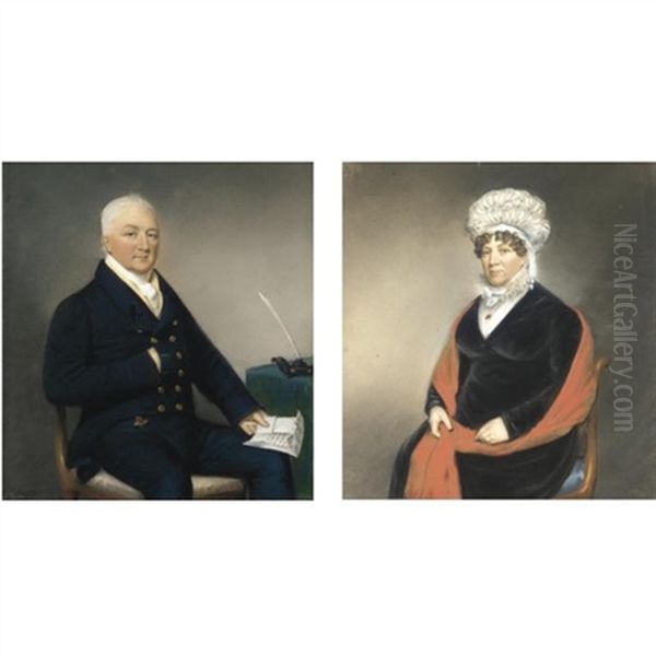 Portrait Of Lt. Col. James Coleridge (+ His Wife Frances Duke Taylor, Mrs. Coleridge; Pair) - view 1