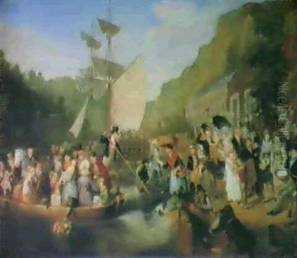 Rownham Ferry With Portraits - view 1