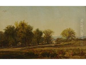Landscape With Trees And Cottage