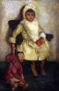 Olive; Portrait Of A Girl Holding A Chinese Doll by John Byam Shaw