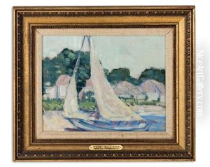 Sailboat And Houses by Sydney Dale Shaw