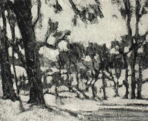 Winter Wood With Pond - view 1