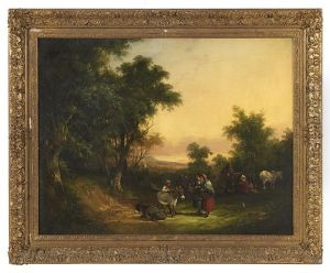 The Village Meeting Place by William Shayer the Elder